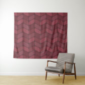 Vintager Diagonal-Rechtecke-Maroon Wandteppich (Beispiel (Horizontal))