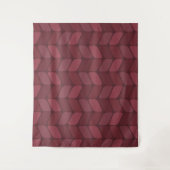 Vintager Diagonal-Rechtecke-Maroon Wandteppich (Vorderseite)