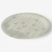 Vintager Diamant aquamariner Kristall elegant Pappteller (Schrägansicht)