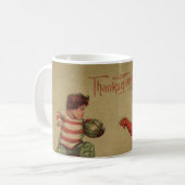 Vintager die Erntedank-Fußball und Türkei Kaffeetasse (Vorderseite Links)