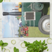 Vintager Dieseltraktor Geschirrtuch (Gefaltet)