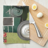 Vintager Dieseltraktor Geschirrtuch (Viertel Falte)