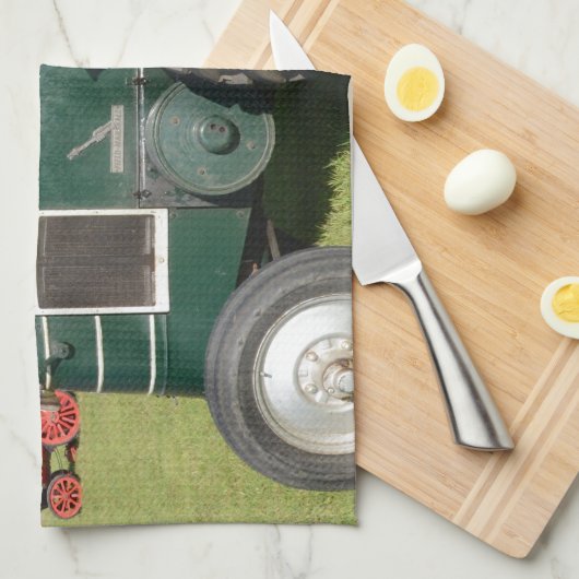 Vintager Dieseltraktor Geschirrtuch (Viertel Falte)