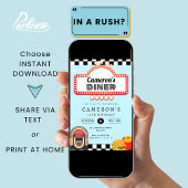 Vintager Diner Retro Birthday Sock Hop Einladung