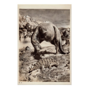 Vintager Dinosaurier-Druck #2 Poster