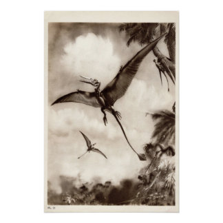 Vintager Dinosaurier-Druck #3 Poster