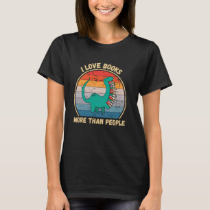 Vintager Dinosaurier I Liebe bucht mehr als Leute T-Shirt