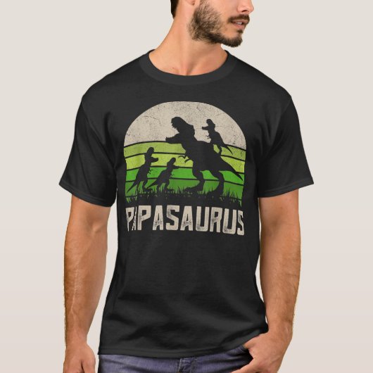 Vintager Dinosaurier Papasaurus Kids Funny Father' T-Shirt (Vorderseite)