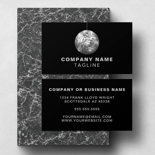Vintager Disco-Ball DJ oder Party-Planer Visitenkarte