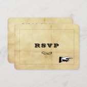 Vintager Distanzstil RSVP Karte (Vorne/Hinten)