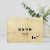 Vintager Distanzstil RSVP Karte (Stehend Vorderseite)