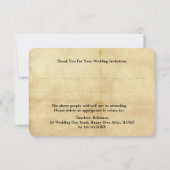 Vintager Distanzstil RSVP Karte (Rückseite)