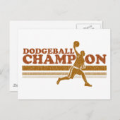 Vintager Dodgeball-Champion Postkarte (Vorne/Hinten)
