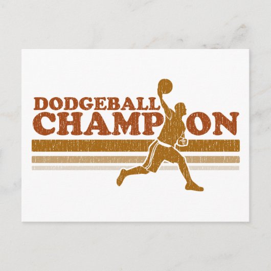 Vintager Dodgeball-Champion Postkarte (Vorderseite)