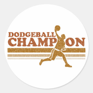 Vintager Dodgeball-Champion Runder Aufkleber