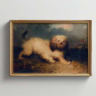 Vintager Dog Print Cavapoo Sofortdownload Poster