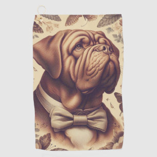 Vintager Dogue de Bordeaux Illustration Golfhandtuch