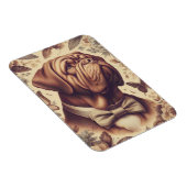 Vintager Dogue de Bordeaux Illustration Magnet (Rechte Seite)