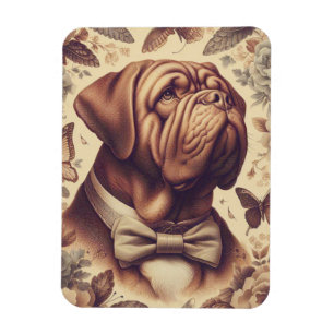 Vintager Dogue de Bordeaux Illustration Magnet