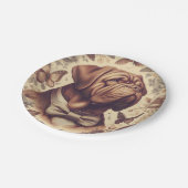 Vintager Dogue de Bordeaux Illustration Pappteller (Schrägansicht)