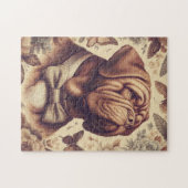 Vintager Dogue de Bordeaux Illustration Puzzle (Horizontal)