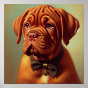 Vintager Dogue de Bordeaux Malerei Poster