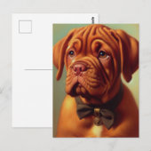 Vintager Dogue de Bordeaux Malerei Postkarte (Vorne/Hinten)