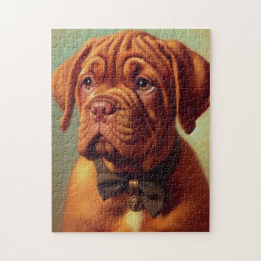 Vintager Dogue de Bordeaux Malerei Puzzle (Vertikal)