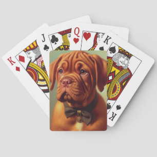 Vintager Dogue de Bordeaux Malerei Spielkarten