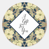 Vintager Dogwood-Blumenaufkleber Runder Aufkleber (Vorderseite)