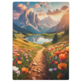 Vintager Dolomiten-See Klemmbrett (Rückseite)