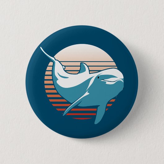 Vintager Dolphin-T - Shirt Button (Vorderseite)