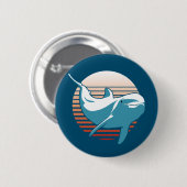 Vintager Dolphin-T - Shirt Button (Vorne & Hinten)