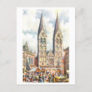 Vintager Dom/Kathedrale Bremen Deutschland Postkarte