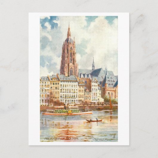 Vintager Dom/Kathedrale Frankfurt/Main Deutschland Postkarte (Vorderseite)