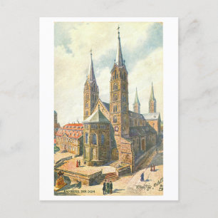 Vintager Dom/Kathedrale in Bamberg, Deutschland Postkarte