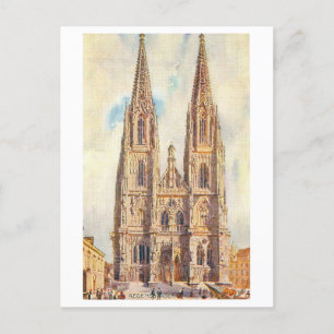 Vintager Dom/Kathedrale in Regensburg, Deutschland Postkarte