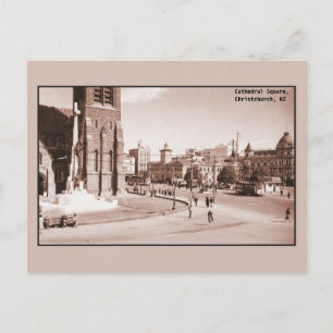 Vintager Domplatz Christchurch NZ Postkarte