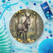 Vintager Donkey unter den Zitronenbäumen Pappteller (Party)