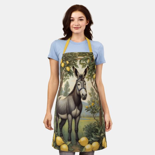 Vintager Donkey unter den Zitronenbäumen Schürze (Getragen)