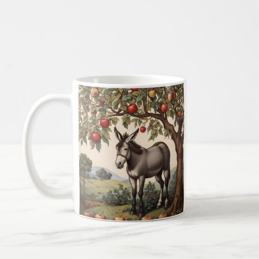 Vintager Donkey unter einem Apfelbaum Kaffeetasse (Links)