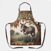 Vintager Donkey unter einem Apfelbaum Schürze (Vorderseite)