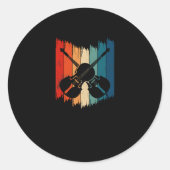 Vintager doppelbassiger Retro-Doppelbass Runder Aufkleber (Vorderseite)