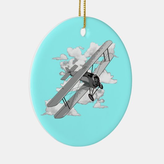 Vintager Doppeldecker Keramik Ornament (Rechts)