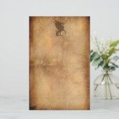 Vintager Drache auf dem Pergament-Effekt Briefpapier (Stehend Vorderseite)