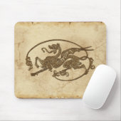 Vintager Drache auf dem Pergament-Effekt Mousepad (Mit Mouse)
