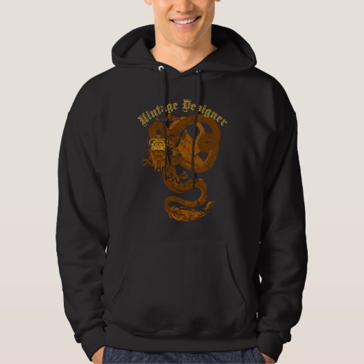 Vintager Drache-Designergraphik Hoodie (Vorderseite)