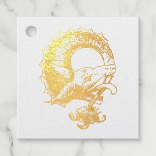 Vintager Drache Geschenkanhänger (Vorderseite)