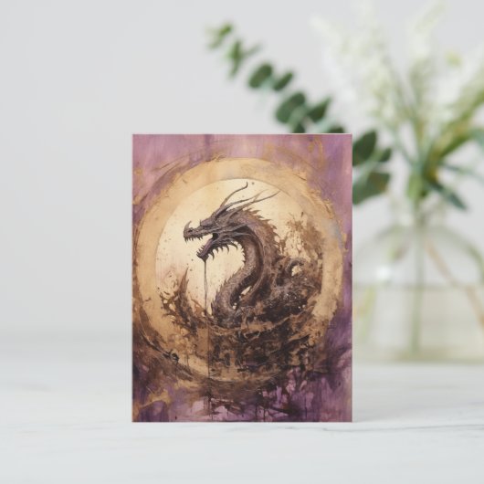 Vintager Drache Postkarte (Stehend Vorderseite)