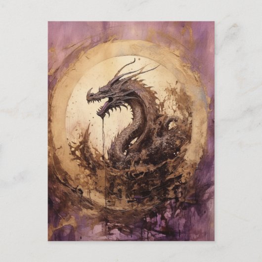 Vintager Drache Postkarte (Vorderseite)